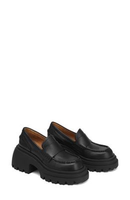 NAKED WOLFE Swish Platform Loafer in Black-Leather
