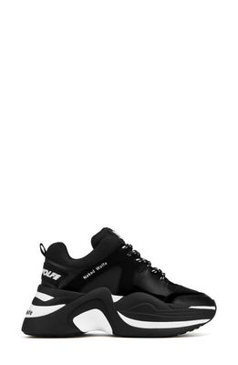 NAKED WOLFE Track Double Chunky Platform Sneaker in Double Black