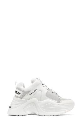 NAKED WOLFE Track Double Chunky Platform Sneaker in White