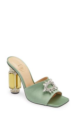 NALEBE Aurum Crystal Embellished Sandal in Mint Green