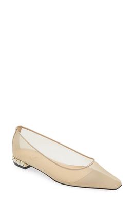 Nalebe Aurum Square Toe Flat in Champagne 