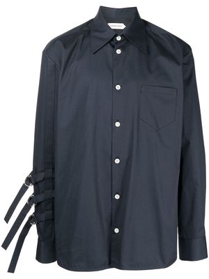 Namacheko buckle-sleeve detail shirt - Blue