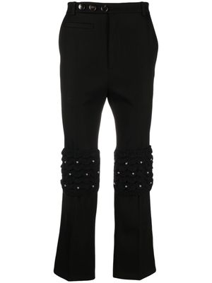 Namacheko cropped crystal-embellished flared trousers - Black