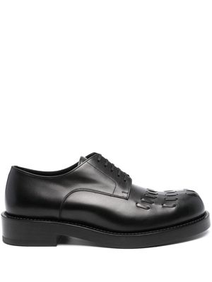 Namacheko decorative-stitching leather derby shoes - Black