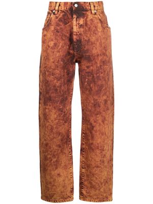 Namacheko dyed stonewashed straight-leg jeans - Orange