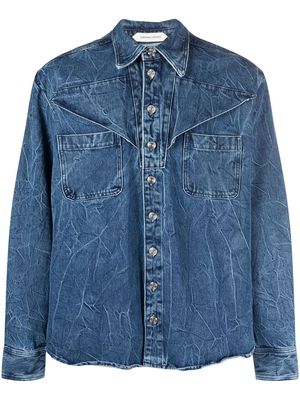 Namacheko Eveh crinkled-finish denim shirt - Blue