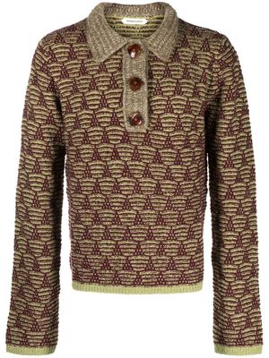 Namacheko patterned-jacquard knitted polo shirt - Green