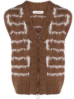 Namacheko Thornham sleeveless knitted cardigan - Brown