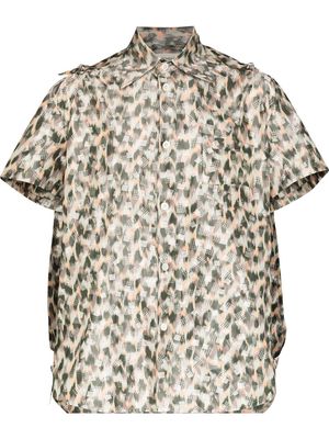 Namacheko Warp-print short-sleeved shirt - Green