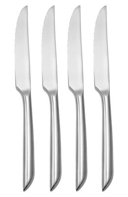 Nambé Frond Set of 4 Steak Knives in Metallic Silver
