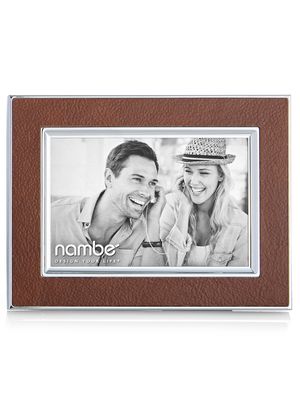 Nambe Novara Frame in Leather/Silverplate 4 x