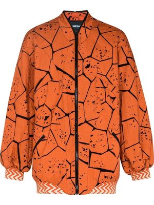 NAMESAKE cracked-effect bomber jacket - Orange