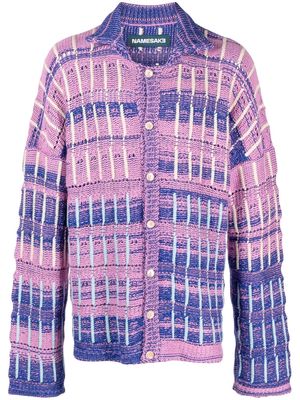 NAMESAKE Omari stripe cotton-alpaca-wool-blend shirt - CARMINE ROSE