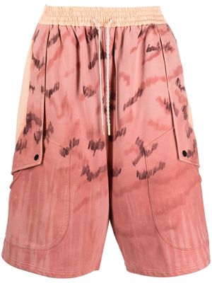 NAMESAKE painterly-print cotton bermuda shorts - Pink