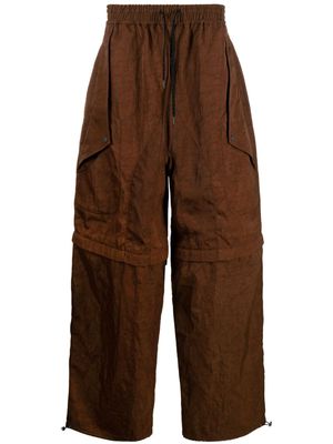 NAMESAKE two-way wide-leg cargo trousers - Brown