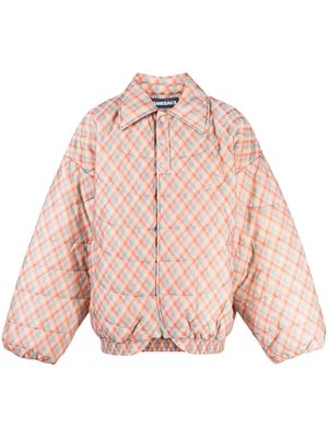 NAMESAKE West Polo checked padded jacket - Orange