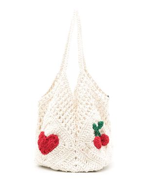 Nannacay Amy knitted shoulder bag - White