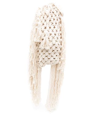 Nannacay Cornelia macramé shoulder bag - White