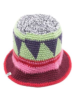 Nannacay crochet-knit cotton bucket hat - Multicolour