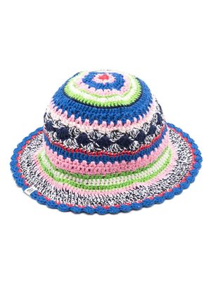 Nannacay crocket-knit cotton bucket hat - Multicolour