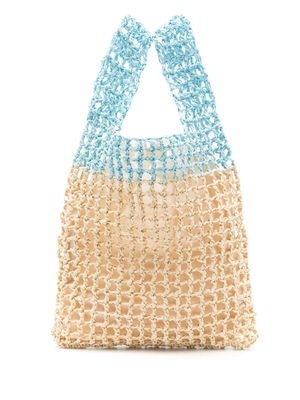 Nannacay Federica crochet-knit raffia bag - Neutrals
