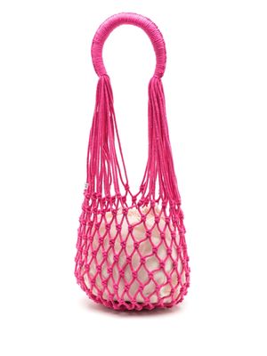 Nannacay Kim open-knit shoulder bag - Pink