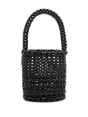 Nannacay Malia bead-embellished bucket bag - Black