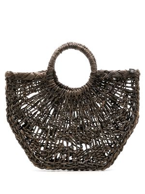 Nannacay Maria interwoven straw tote bag - Green