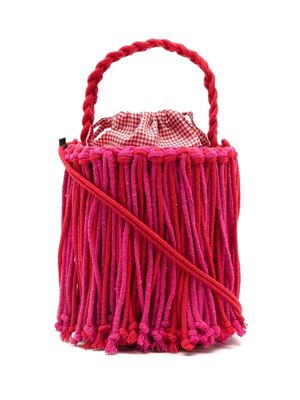 Nannacay Olympia knitted bucket bag - Pink