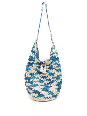 Nannacay Santa Isabel straw shoulder bag - Blue