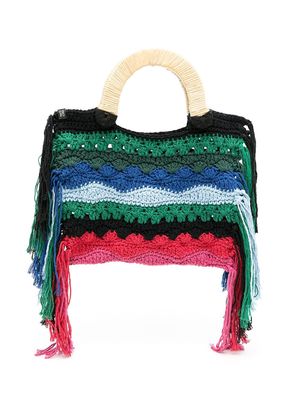 Nannacay Vera striped knitted tote - Multicolour