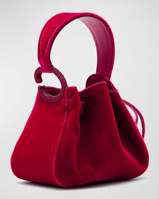 Nano O Velvet Top Handle Bag