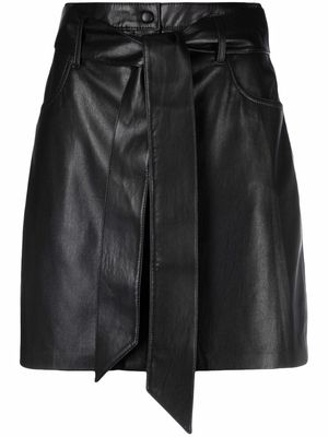 Nanushka A-line belted mini skirt - Black