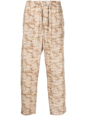 Nanushka abstract-print cropped trousers - Neutrals