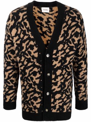 Nanushka animal-jacquard cardigan - Black