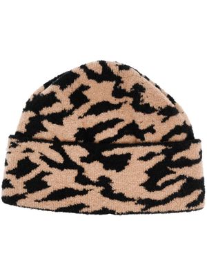 Nanushka animal print beanie hat - Brown