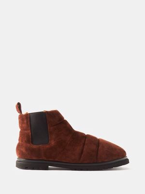 Nanushka - Bede Quilted-suede Boots - Mens - Brown