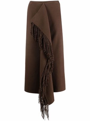 Nanushka blanket wrap skirt - Brown