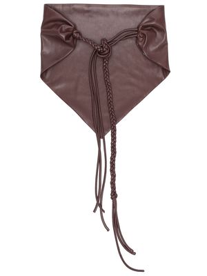 Nanushka braided faux leather scarf - Brown