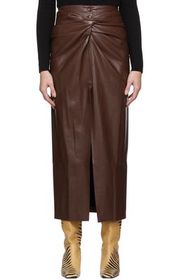 Nanushka Burgundy Leane Midi Skirt