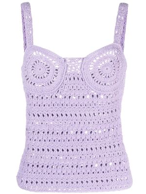 Nanushka bustier crochet-knit top - Purple