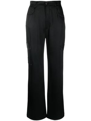 Nanushka Cais satin cargo trousers - Black