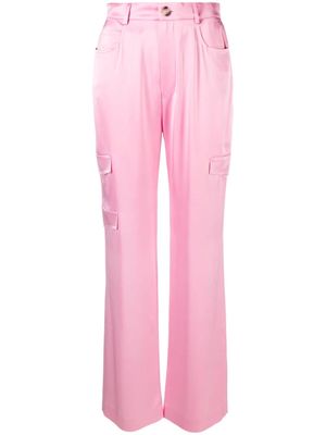 Nanushka Cais straight-leg satin cargo trousers - Pink