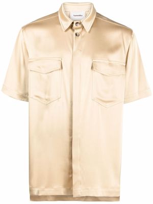 Nanushka Camp satin-finish shirt - Neutrals