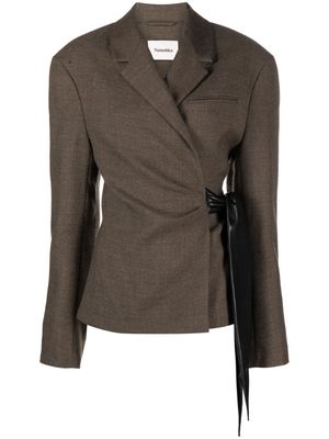 Nanushka Candace wrap wool blazer - Brown