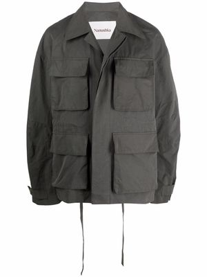 Nanushka cargo-pocket button-up jacket - Grey