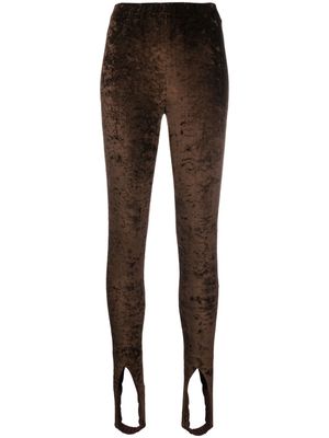 Nanushka Carminda crushed-velvet leggings - Brown