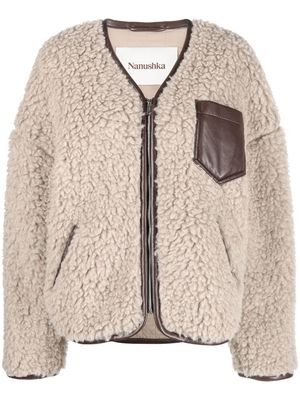 Nanushka Charlu faux-shearling jacket - Grey