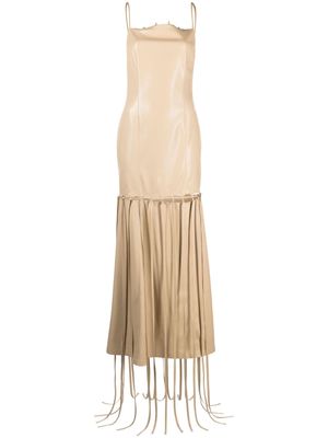 Nanushka Clary panelled faux-leather dress - Neutrals