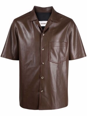 Nanushka coated short-sleeve shirt - Brown